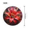 1 Mousepad with Non-Slip Rubber Base 8" Round Mouse-Mat with Stitched Edge Red Flower Art Gaming Mousepad for Wireless Mouses Computer Laptop Home Office Desk Pad view 2