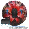 1 Mousepad with Non-Slip Rubber Base 8" Round Mouse-Mat with Stitched Edge Red Flower Art Gaming Mousepad for Wireless Mouses Computer Laptop Home Office Desk Pad view 3