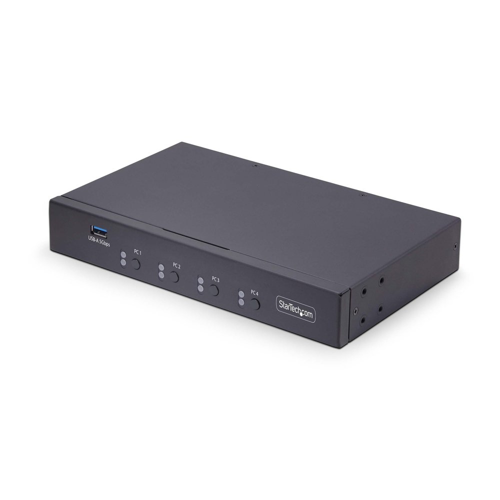 StarTech.com 4-Port KM Switch with Mouse Switching, USB 3.0 Switcher, Keyboard/Mouse Sharing, 3.5mm/USB Audio, TAA Compliant