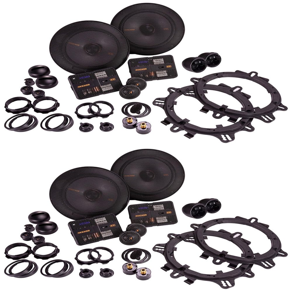 Audiosavings Bundle: (2) Pair Kicker 51KSS6504 6.5" Car Audio Component Speakers w/1" Tweeters Bundle (Items 4)