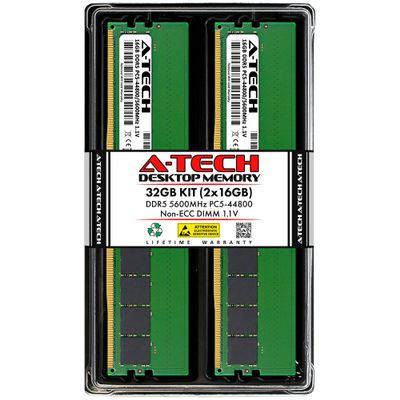 A-Tech 32GB Kit (2x16GB) RAM for ASUS ExpertCenter D8 Mini Tower D800MDR Desktop | DDR5 5600MHz PC5-44800 DIMM 1.1V 288-Pin Non-ECC UDIMM Memory Upgrade