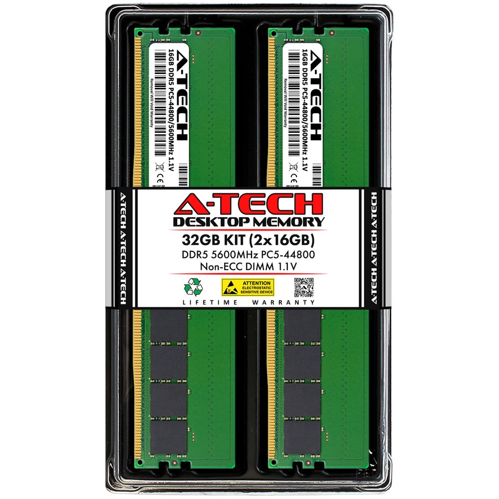 A-Tech 32GB Kit (2x16GB) RAM for ASUS ExpertCenter D8 Mini Tower D800MDR Desktop | DDR5 5600MHz PC5-44800 DIMM 1.1V 288-Pin Non-ECC UDIMM Memory Upgrade