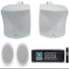 Rockville Bundle: Pair CC65T 6.5" Ceiling Speakers + RCS180-6 180W 6-Zone 70V Amp w/Bluetooth + WET-44 PRO Dual 4" 70V Wall Mount Speakers, White, IPX55 Indoor/Outdoor Weatherproof (3 Item) view 1