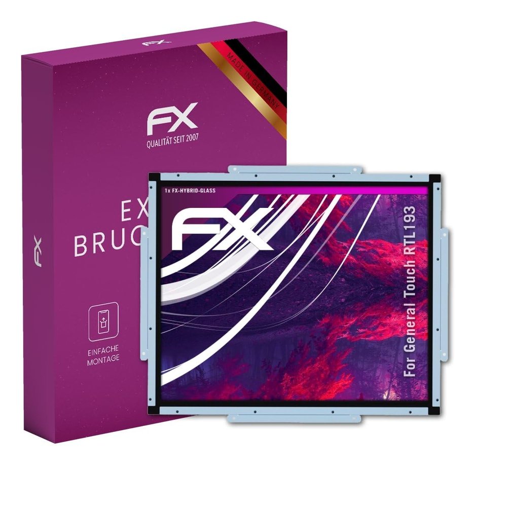atFoliX Plastic Glass Protective Film compatible with General Touch RTL193, 9H Hybrid-Glass FX Screen Protector