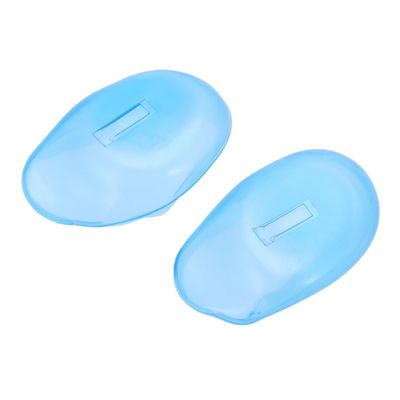 Ipetboom 4pairs Silicone Ear Protectors for Hair Salon Ear Covers Elastic Fit Salon Protection Easy Cleaning Reusable Shooting Protection Blue