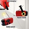 Handsider Hand Crank Emergency Weather Radio, AM FM NOAA Solar Radio with Led Flashlight and Earphone Jack, 2000mAh Charger for Smartphone, Self Powered LED Flashlight with SOS Alarm view 3