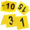 DEARMAMY 15pcs Evidence Markers Acrylic Table Number Signs for Crime Scene Decorations Easy to Identify Yellow Background and Black Letters for Parties and Detective Games view 1