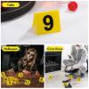 DEARMAMY 15pcs Evidence Markers Acrylic Table Number Signs for Crime Scene Decorations Easy to Identify Yellow Background and Black Letters for Parties and Detective Games view 4