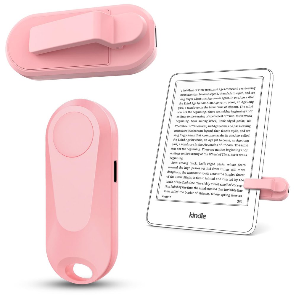 DATAFY Remote Control Page Turner for Kindle Paperwhite Oasis Kobo eReaders, Camera Camcorder Remote Controls, Page Turner Clicker for ipad Tablets Reading Novels with Wrist Strap Storage Bag