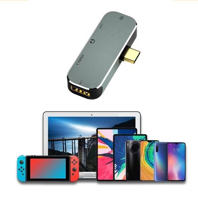 DirectNine Basics for 5 Port 1xUSB 3.1 Hub Splitter 1xUSB Hub 2.0 1x 3.5mm Jack 2xType C Charging Support for Mobile Laptop, 8012111412476