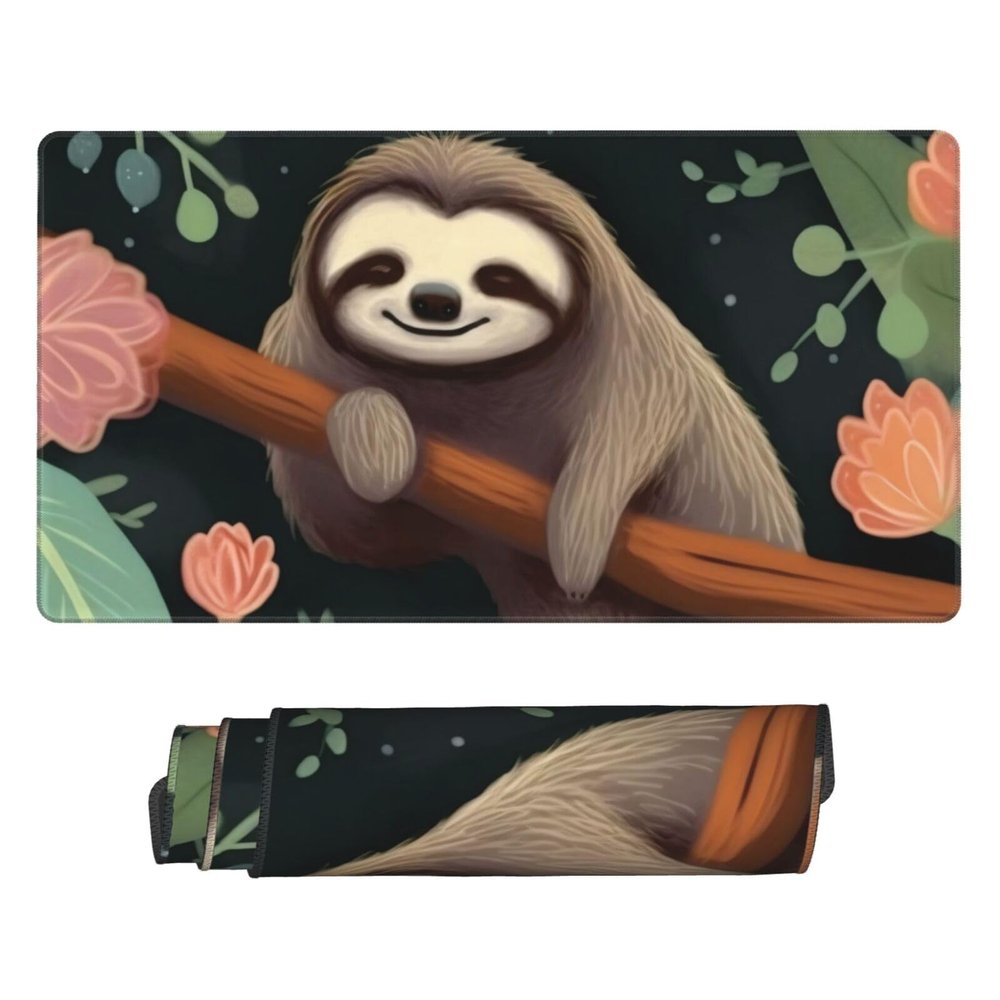 TATAOYU Follow Your Dreams Sloth Print Mousepad 15.8x29.5 in Strong Adhesion, Durable, Non-Slip, Perfect for Office and Gaming
