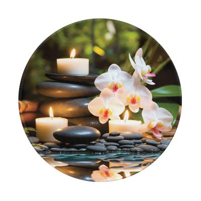2 PCS Mousepad with Non-Slip Rubber Base 8" Round Mouse-Mat with Stitched Edge Relaxation with Massage Spa Gaming Mousepad for Wireless Mouses Computer Laptop Home Office Desk Pad
