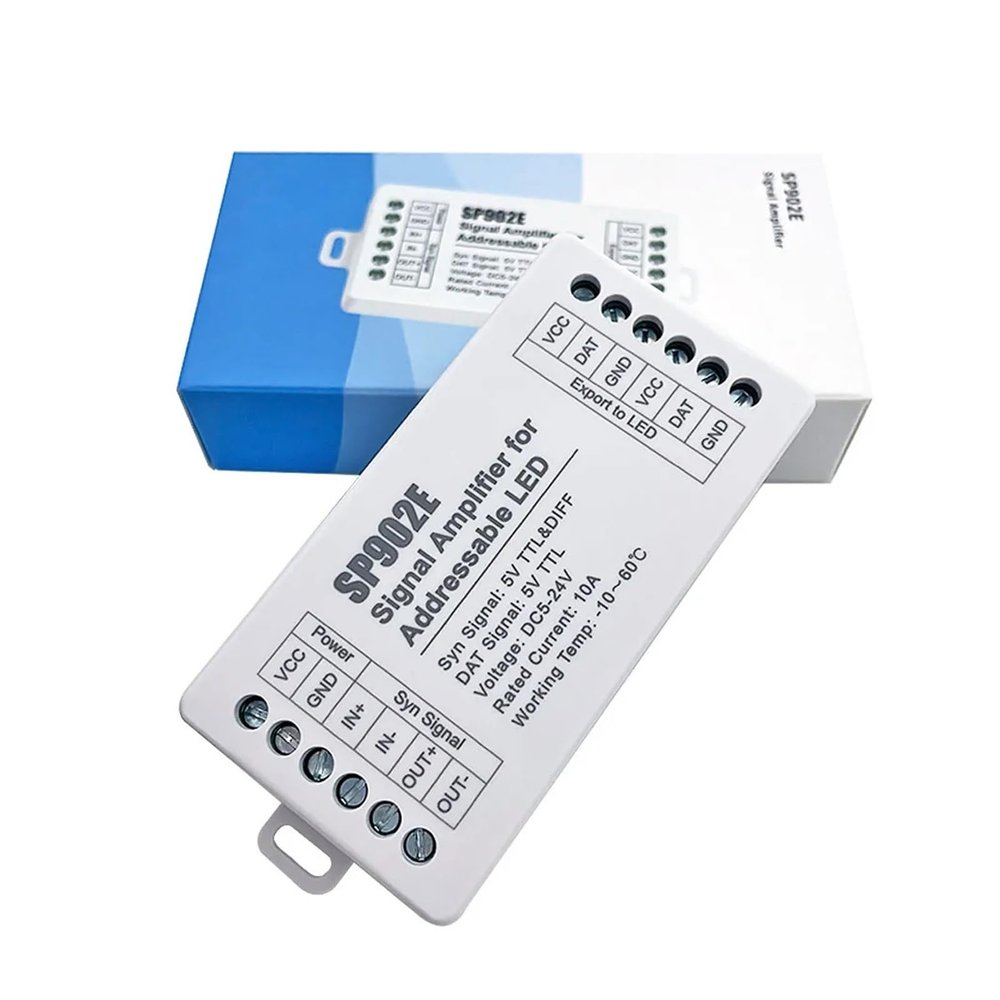 binguo ex PCS SP902E SPI Signal Amplifier Repeater Suitable for WS2812 WS2811 WS2813 RGB addressable IC LED Pixel Strip programmable Matrix Panel Light