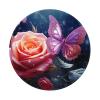 1 Mousepad with Non-Slip Rubber Base 8" Round Mouse-Mat with Stitched Edge Rose and Butterfly Gaming Mousepad for Wireless Mouses Computer Laptop Home Office Desk Pad view 1