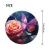 1 Mousepad with Non-Slip Rubber Base 8" Round Mouse-Mat with Stitched Edge Rose and Butterfly Gaming Mousepad for Wireless Mouses Computer Laptop Home Office Desk Pad view 2