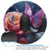 1 Mousepad with Non-Slip Rubber Base 8" Round Mouse-Mat with Stitched Edge Rose and Butterfly Gaming Mousepad for Wireless Mouses Computer Laptop Home Office Desk Pad view 3