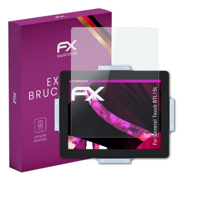 atFoliX Plastic Glass Protective Film compatible with General Touch RTL15L, 9H Hybrid-Glass FX Screen Protector
