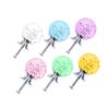 KOMBIUDA 4set Bubble Ball Drawer Knobs Silver Base Chic Yellow Cabinet Handles for Home Office Easy Installation Includes Screws for Modern Decor view 2