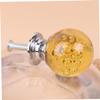 KOMBIUDA 4set Bubble Ball Drawer Knobs Silver Base Chic Yellow Cabinet Handles for Home Office Easy Installation Includes Screws for Modern Decor view 4