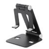 HOMSFOU Adjustable Folding Tablet and Phone Stand Holder for Desk Lightweight Aluminum Alloy Cell Phone Stand with Charging Cable Storage Compatible with Devices Black view 1