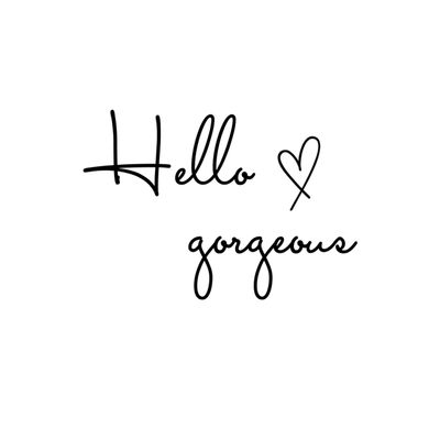 Hello Gorgeous Heart Wall Decor, Hello Wall Decal in MANY Colors, Girly Wall Decor for Home, Spa, Bathroom, Room, Office Door, Decorations, Party Supplies (24" Wide, Black)
