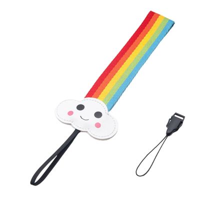 ETHZZLE 1pc Camera Wristband Rainbow Design Lanyard for Instant Cameras and Phones Strap for Hiking Travel and Sports Use