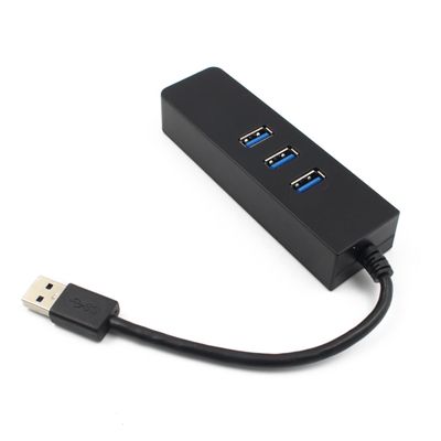 Gadpiparty 3 Port 3.0 Hub Ethernet Adapter 100mbps 3-in-1 Connectivity Hot Swap Energy Efficient for Desktop Laptops