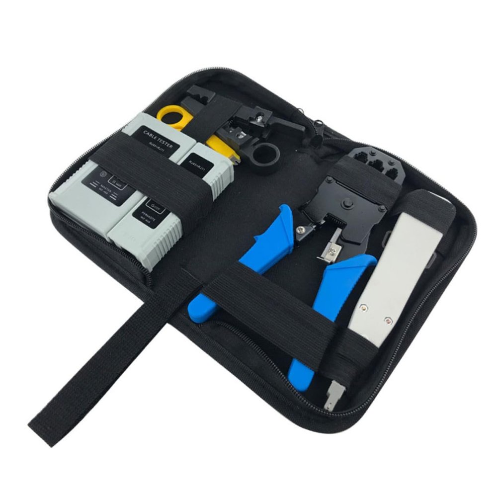 HOMSFOU Ethernet Tool Kit Complete Network Tool Set for Wiring Ethernet Cable Crimping Computer Repair