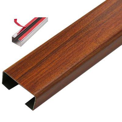 Stainless Steel Wood Grain Cable Concealer, Self Adhesive Cord Cover Hiders/Cord Hider Wall Mounted TV/Floor Wire Protector for Home Garage Electrical Cable Management ( Size : Red-1.5m-15x10mm )