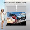 Portable ALR Manual Pull Up Projector Screen,100 in Outdoor Projector Screen 178Viewing Angle Portable Movie Screen 3D/4K HD 16: 9 Wrinkle-Free Design for Movie Home Theater Backyard Night view 2