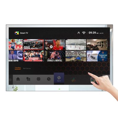 Soulaca 32 Smart Mirror LED TV, 4K UHD Android Touch Screen, IP65 Waterproof Bathroom SPA Salon TV with WiFi, Bluetooth, ATSC DTV Tuner New
