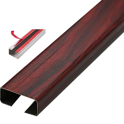 HAIXHX Stainless Steel Wood Grain Cable Concealer, Self Adhesive Cord Cover Hiders/Cord Hider Wall Mounted TV/Floor Wire Protector for Home Garage Electrical Cable Management (Size : Red2-2m-50x25mm)
