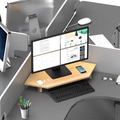 BBHW Corner Monitor Stand Natural Monitor Shelf Solid Wood, Computer/Laptop/Screen Stand Riser Save Space, 7.5cm 11cm High Ergonomic Desktop Corner Shelf (Size : 11cm (4 3/8in) Height)