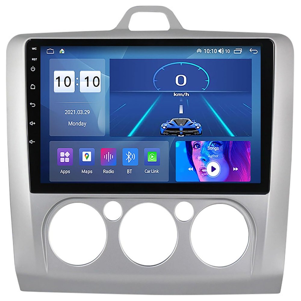 PLOKM Android 12 Car Stereo with 9 Inch Screen GPS Navigation Car Radio for Fo-rd Focus 2 2004-2011, Supports BT/FM/RDS/4G 5G WiFi/Carplay/DSP Car Audio A,M100S