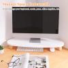 BBHW Corner Monitor Stand Triangle White Monitor Stand Riser, Solid Wood Computer Screen Elevator, Plant/Laptop/Printer Corner Storage Rack, Easy to Assemble view 2
