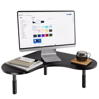 BBHW Corner Monitor Stand Metal Black Monitor Stand Height Adjustable, Computer Laptop Riser for Corner Desk, Ergonomic Space Saving Office Desktop Organizer Rack, 56425
