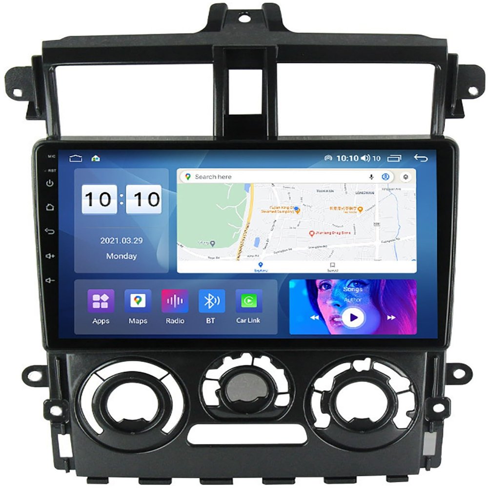 PLOKM 9-Inch GPS Navigation, 2 Din Android 12 Car Radio, Multimedia Video Player for Mi-Tsubishi COLT 2007-2012, Supports FM AM Radio/Carplay/DSP/BT/SWC M600S