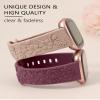 Minyee 2 Packs Floral Engraved Band Compatible with Fitbit Versa 4/Versa 3/Sense 2/Sense Band Women, Cute Embossed Silicone Wildflowers Rose Soft Sport Fancy Summer Replacement Strap for Versa 3 view 2