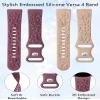 Minyee 2 Packs Floral Engraved Band Compatible with Fitbit Versa 4/Versa 3/Sense 2/Sense Band Women, Cute Embossed Silicone Wildflowers Rose Soft Sport Fancy Summer Replacement Strap for Versa 3 view 3