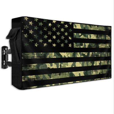 Outdoor TV Cover for 48-50 Inch TV, Waterproof & Dustproof TV Screen Protector Weatherproof Camouflage American Flag TV Cover with Pocket for Outside Flat Screen TV