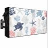 Outdoor TV Cover for 70-75 Inch TV, Waterproof & Dustproof TV Screen Protector Weatherproof Summer Ocean Sea Turtle Seahorse Jellyfish Coral Texture TV Cover with Pocket for Outside Flat Screen TV view 1