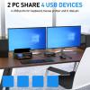 Zunate DisplayPort KVM Switch Dual Monitor, 8K KVM Switch 2 Monitors 2 Computers DisplayPort, USB 2.0 Port 2 in 2 Out DisplayPort,1.4 Dual Monitor KVM Switch view 3