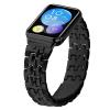 AsohsEN Metal Bands Compatible with Xiaomi Mi Band 8 Pro, Adjustable Metal Sports Strap Replacement Wristband, Black view 1