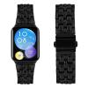 AsohsEN Metal Bands Compatible with Xiaomi Mi Band 8 Pro, Adjustable Metal Sports Strap Replacement Wristband, Black view 3