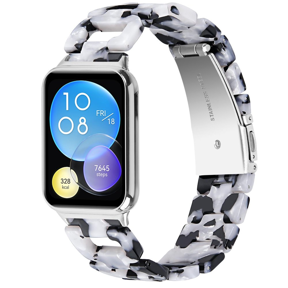 AsohsEN Resin bands Compatible with Xiaomi Mi Band 8 Pro Band,Adjustable Breathable sport Replacement Wristband Compatible with Xiaomi Mi Band 8 Pro bands for women men (Flower Cow)