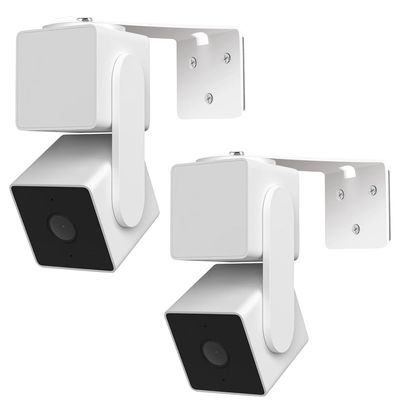 2Pack Adhesive Metal Wall Mount Bracket, Compatible with Wyze Cam Pan V3/V2, Google Nest Cam, Eufy Security Solo Indoor Cam E220/P24, Blink Mini Pan Tilt Cam, No Drilling VHB Stick On or Screw Install
