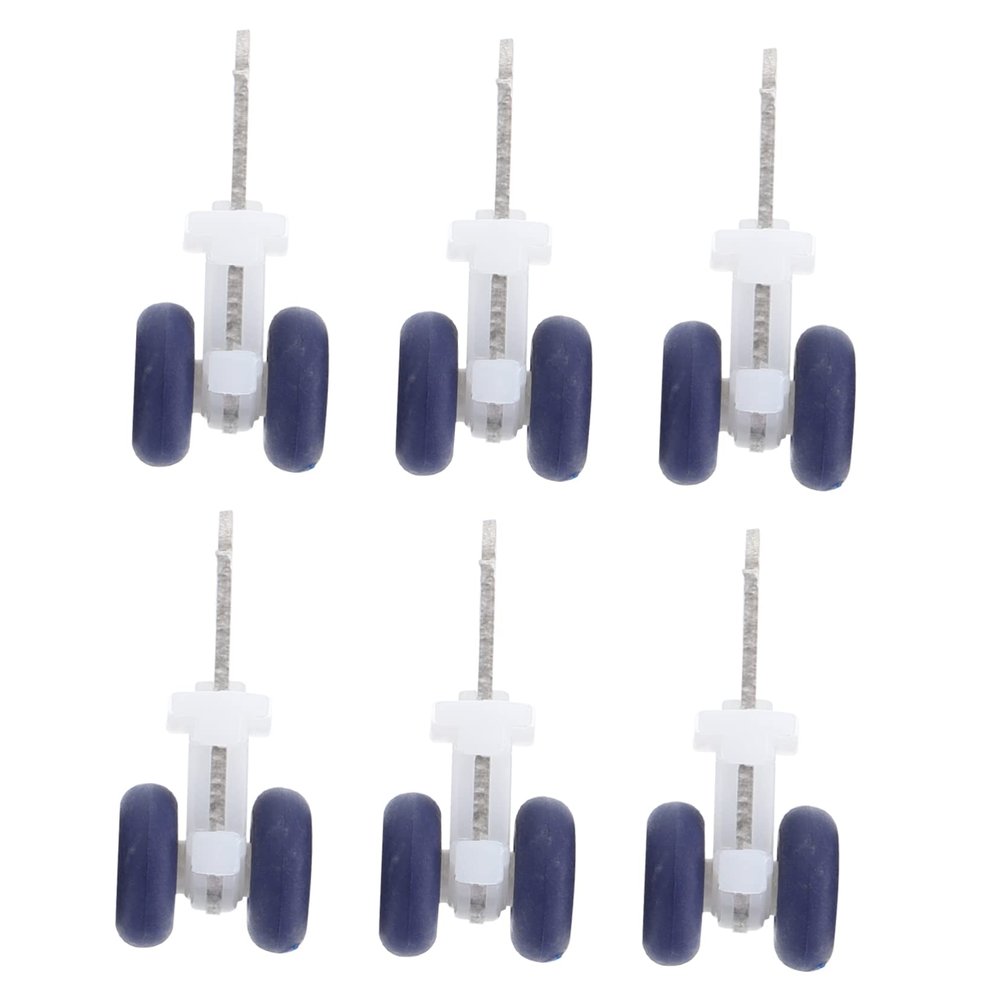 GOOHOCHY 6pcs Silent Curtain Track Pulleys Flexible Gliders for Smooth Movement for Drapes and Room Dividers Compatible with Standard Curtain Tracks