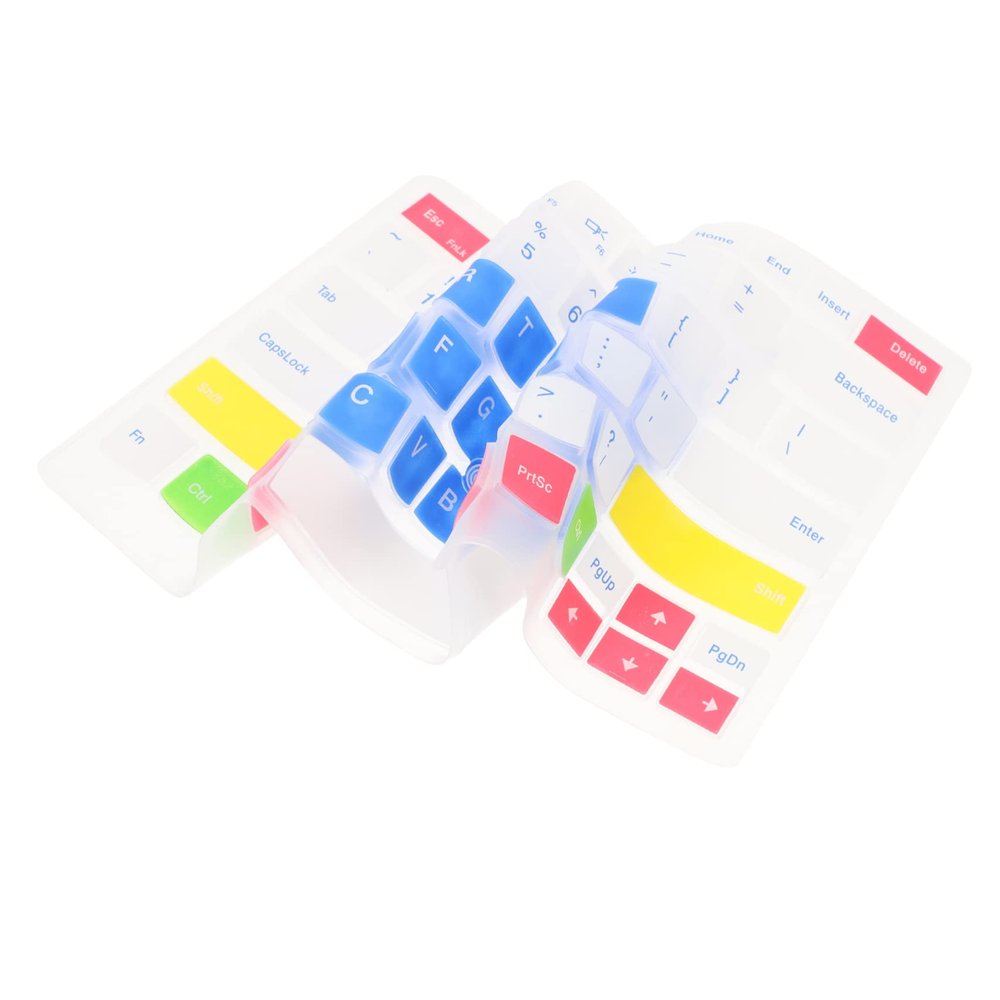 ETHZZLE Keyboard Protector Skin for Reusable Silicone Cover Washable Easy to Install Compatible Laptops Gradient Design