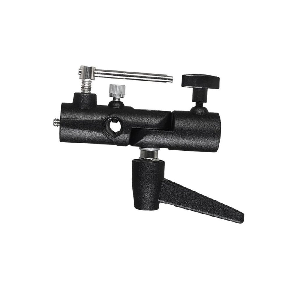 Gadpiparty H Type Umbrella Swivel Holder for Flash Light Sturdy Metal Bracket with Screws for Photography Lighting Stands Durable and Secure Camera Accessory