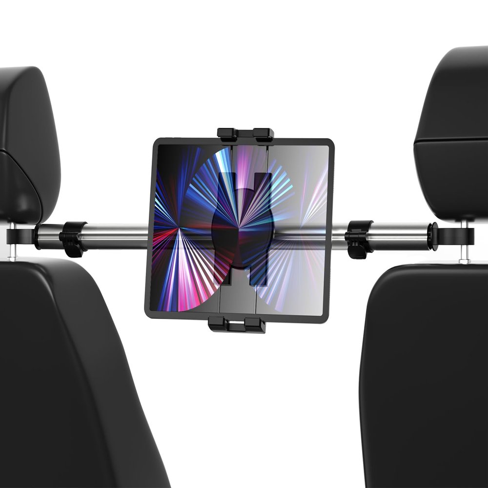 YOOZ Car Headrest Tablet Mount, Car Backseat iPad Holder for Kids [Adjustable 360 Rotation] Between Seats Tablet Stand for 4-12.9" Devices, iPad Pro Air Mini, Galaxy Tabs, Fire, iPhone Series